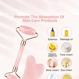 Signaxo Rose Quartz Jade Roller & Gua Sha Set image 2