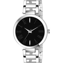 Gopal Shopcart Unisex Embellished Dial & Stainless Steel Bracelet Style Straps Analogue Watch Black Dial-25