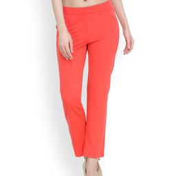 Westwood Women Red Regular Fit Solid Cigarette Trousers-image-71