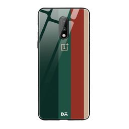 DailyObjects Green & Red Vertical OnePlus 7 Glass Mobile Case image 1