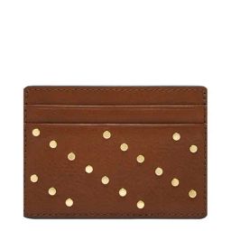 Fossil Steven Brown Leather Rivets Card Holder-14