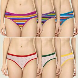 AROUSY Multicolored Striped Hipster Panties - Pack Of 6-image-71