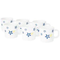 Larah by Borosil White Ceramic Tea & Coffee Mug - Set fo 6 180ml-10