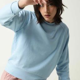 RAREISM Blue Cotton Blend Solid Long Sleeves Sweatshirt-image-62