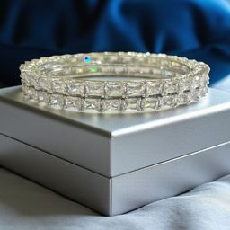 The Pari Set Of 2 Rhodium-Plated American Diamond-Studded Bangles-19
