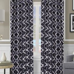 Romee Navy Blue Polyester Printed Curtains and Sheers-26