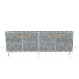 Casagold Grey Inlay Media Console - Chevron-image-67