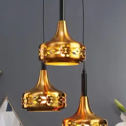 Kapoor E Illuminations Hictor Gold & Black Metal Hanging Light - Set of 1-image-40