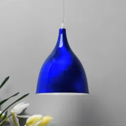 Homesake Glossy Blue Metal Pendant Light - Set of 1-16
