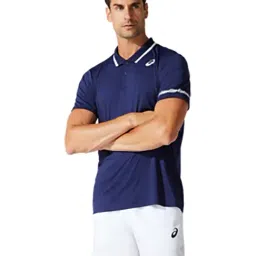 Asics Blue Polo Collar Polo T-Shirt-image-50