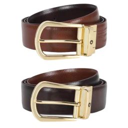 Louis Philippe Brown Leather Reversible Belt  Men-image-41