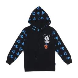 Proteens Kids Black Cotton Printed Hoodie-image-92