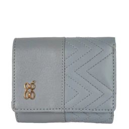 Baggit Lzxe Teague Blue Textured Tri-Fold Wallet for Women-image-84