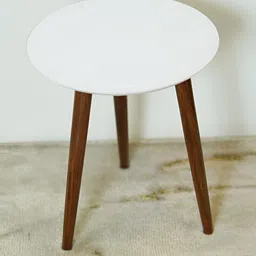 WOODEN STREET White & Black Wooden Side and End Table-image-1