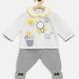 Chicco Kids White & Black Printed Top with Leggings-image-41