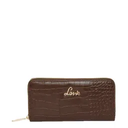 Lavie Brown Textured Zip Around Wallet for Women-picture-8