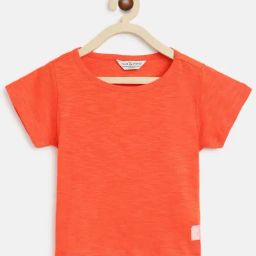 Tales & Stories Kids Orange Cotton Regular Fit T-Shirt-image-92