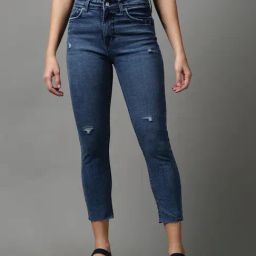SHOWOFF Blue Solid Mid Rise Jeans-image-68
