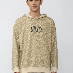 Forever 21 Beige Regular Fit Printed Hooded Sweatshirt-image-57