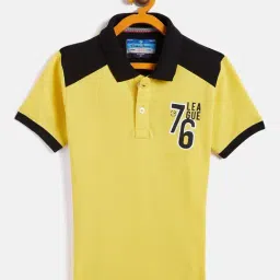 Duke Kids Yellow Solid Polo T-Shirt-image-50