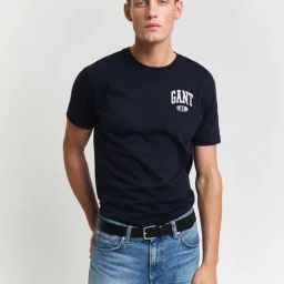 Gant Blue Cotton Regular Fit T-Shirt-picture-38