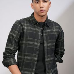 HIGHLANDER Men Slim Fit Opaque Checked Casual Shirt-image-56