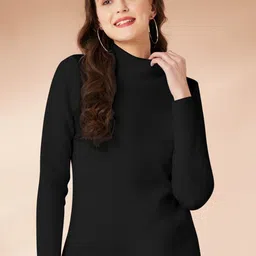 ODETTE Women High Neck Blouson Top-image-97