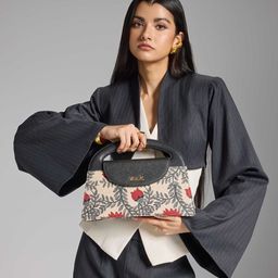 ZOUK Floral Printed Structured Sling Bag with Tasselled image 3