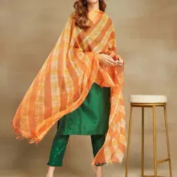 Fabindia Orange Printed Dupatta-picture-35