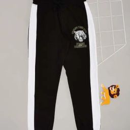 Pantaloons Junior Boys Jet Black Cotton Printed Track Bottoms & Joggers-image-22