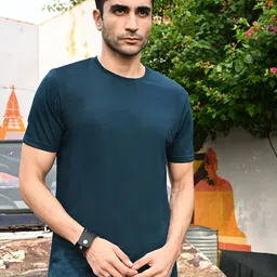 KOR Men Solid Round Neck Short Sleeves Cotton T-shirt-picture-10