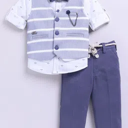 LITTLE COLLARS Boys Striped 3-Piece Single-Breasted Suits-image-23
