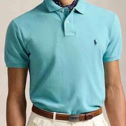 Polo Ralph Lauren Men Solid Polo Collar Cotton Slim Fit T-shirt-image-50