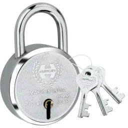 Harrison 65 mm Mild Steel BCP Finish Square & Round with 3 Keys Each Padlock, T-27-0335 (Pack of 3 Pcs) image 3