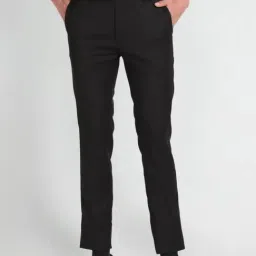 Arrow Z Black Slim Fit Checks Trousers-picture-38