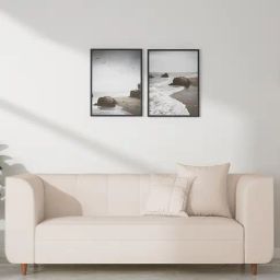 Febonic Camel Beige Neem Wood Sumo 3 Seater Sofa-image-22