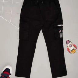 Pantaloons Junior Boys Jet Black Cotton Solid Track Bottoms & Joggers-image-65