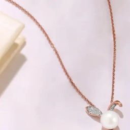 Mia by Tanishq Enchanted Radiance Pearl & Diamond Necklace for Women-image-69