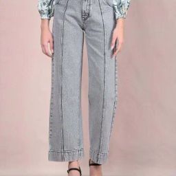 CRIMSOUNE CLUB Grey Striped Jeans-image-71