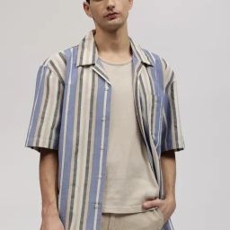 GANT Striped Cuban Collar Relaxed Fit Shirt-40