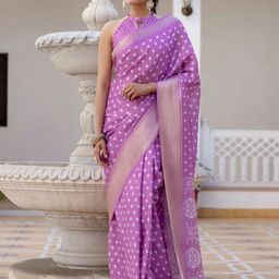 Satrani Bandhani PrintedZari Ready to Wear Saree-picture-35