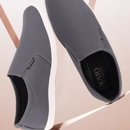 FAUSTO Men Grey Slip-On Sneakers-image-14