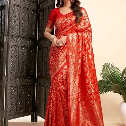 KALINI Floral Zari Banarasi Saree-image-55
