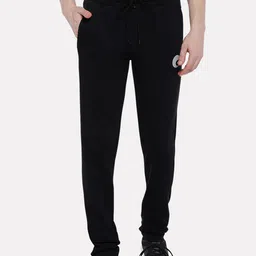 Omtex Men Black Relaxed Joggers Trousers-image-87