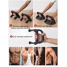 Dolphy 3 in 1 Abs Roller Machine with Non Slip and Sturdy Structure Black and Red, DABWL0015 image 4