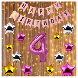 Shopperskart 4th Happy Birthday Party Decoration Pink - Pack of 28-image-42