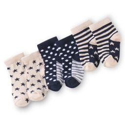 Cute Walk By Babyhug Anti Bacterial Ankle Length Socks Star Design Pack Of 3 - Multicolour-image-80