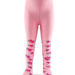 Cutewalk by Babyhug Non Terry Footed Anti Bacterial Floral Design Tights  - Pink-image-82