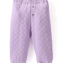 Babyhug Cotton Looper Full Length Lounge Pant Checkered - Lavender-picture-46