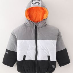 Little Kangaroos Full Sleeves Padded Winter Jacket Drop Shoulder - Grey-image-31